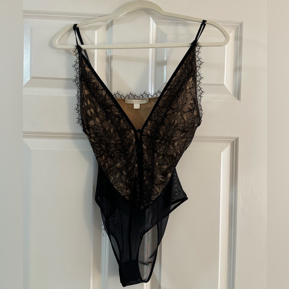 Jonathon Simkhai black lace bodysuit
